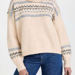 Madewell ‎ Somervell Fair Isle Turtleneck Sweater XXS Oversized Cream Knit Crop Photo 2