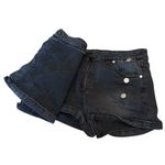 Refuge  Black Denim Skort with Button Detail Photo 2