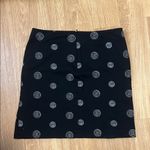 Willi Smith  Black Skirt with White Spiral Design excellent condition size 12 Photo 3