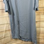 Topshop midi asymmetric hem ruched sleeves slit side open back women Size 6 blue Photo 11