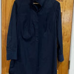 Akris Punto  Navy Pleated Collar Long Sleeve Tunic Blouse Size US 8 Photo 0