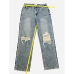 Pink Lily  Distressed High Rise Straight Leg Light Wash Jeans Size 27 Bohemian Photo 1