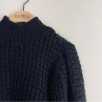 ZARA Black Chunky Knit Mock Neck Cropped Sweater Size S Photo 2