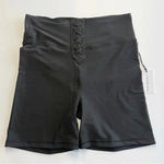 We Wore What Lace Up Biker Shorts Corset Details Black High Rise XL NWT Photo 5