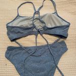 Cupshe Blue Lace Up Top And Cheeky Bikini Set Photo 3