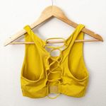 PINK - Victoria's Secret  | Sunflower Yellow Strappy Sports Bra Racer Back | Large Photo 2