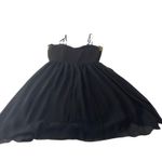 Trac ‎ Size XS Black Gold Mini Dress Whimisgoth Chiffon Fairy Grunge HOCO Photo 8