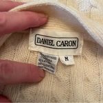 Vintage 80s Daniel Caron Cream Cable Knit Cardigan Wool Angora Wool Medium Photo 5