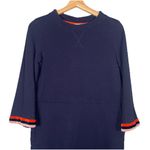 Boden Navy‎ Livia Velvet Striped Cuff Quarter Sleeve Sweatshirt Dress Size 4L Blue Photo 3