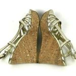 Ralph Lauren NEW LAUREN  Gold Metallic Leather Platform Wedge Sandals Wom… Photo 6