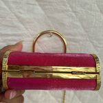 Vintage Elegant Pink Velvet Handbag with Gold Accents 90s Photo 5