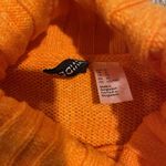 H&M  Sweater Womens XL Cropped Turtle Neck Neon Orange Knit Ribbed Long Sleeve Photo 1