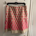 Stunning BODEN British Embroidered Pink Diamonds Tan Skirt w Pockets Skirt 8R Size 10 Photo 0