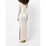 AYA MUSE Jacaranda Dress in Tan Large New Womens Knit Cut out Maxi Long Gown Photo 13