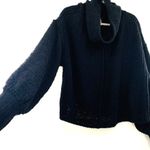 Free People Cowl Neckline Be Yours Pullover Chunky Knit Sweater Black Sz Medium Photo 7