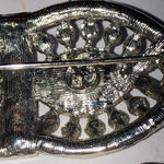 Angel Brand Elegant Vintage Silver Tone Rhinestone Brooch Earrings Jewelry Set Photo 6