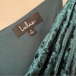Lulus Cabaret Forest Green Velvet Wrap Mini Dress Womens Size Small Event NEW Photo 2