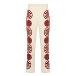 La DoubleJ Medallion Placée Stretch Pants Cream Envers Satin Sz L NWT Red Size L Photo 11