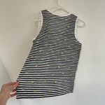 Loft ANN TAYLOR White Black Stripe Pineapple Fruit V-Neck 100% Cotton Tank Top Photo 9