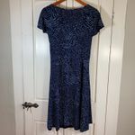 Fresh Produce  Women's Blue Animal Print Wrap Dress‎ Size L Short Sleeve Made USA Photo 1