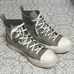 Converse  Olive Green All Star Lift  High-Tops with Embroidered Accents Photo 0