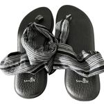 Sanuk  Yoga Slingback Black & White Striped Sandals Photo 2