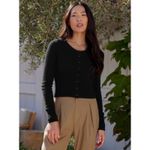 Jenni Kayne $325 New Cashmere Finley Cardigan - Black - Small Photo 1