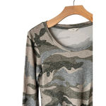 Aeropostale  Long Sleeve Top Womens Size M Camo Distressed Round Neck Ruched Photo 1