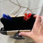 New Handmade Buntal Straw Clutch Purse Chain Strap Magnetic Snap Closure Tan Brown Photo 6