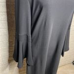 Boston Proper Womens Black Bell Sleeve Long Sleeve Scoop Neck Loose Fit A-line D Photo 1