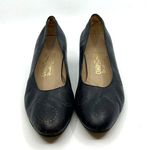 Salvatore Ferragamo Ferragamo Perforated Paisley Blue Leather Women's 8.5 US Photo 3