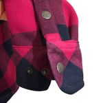 Orvis  Women Teton Flannel Shacket M Pink Buffalo Plaid Fleece Lined Shirt Jacket Photo 2