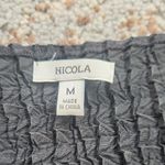 Vintage NICOLA Textured Popcorn Crinkle Pleated Tank Black Medium Photo 1