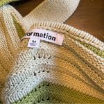 Reformation  Yara Green Knit Crochet Crop Top Organic Cotton Tank Wave Stripe M Photo 7