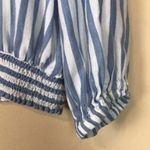 BeachLunchLounge  Women’s Striped Split Neck Button-Up Tie 7/8 Sleeve Shirt Photo 3