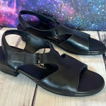 SAS Black Leather Suntimer Heeled Sandal Tripad Slingback Comfort Women Sz 9.5 Photo 0
