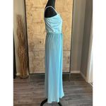 Vintage 60's Maxi 2 Piece Dress Sz 8 Blue Accordion Pleated Retro Glam Photo 4