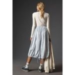 Anthropologie Daily Practice  Long Sleeve Twofer Midi Dress Cream Blue Womens Sm Photo 1