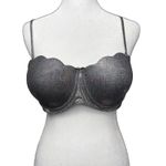 Going Out Club Cami Bra Top Iridescent Black/Silver Tie Back Size XL Molded Cup Photo 1