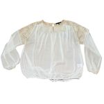 Ro & De Women's Blouse Top M White Cream Sheer Long Sleeve Lace Detail USA Made Photo 5