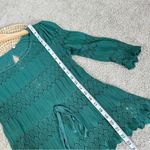 Free People Women’s Fire Island Knit Crochet Blouse Top Cottagecore in Green XS Photo 11