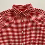 Via Penny Lane Reworked The Rolling Stones Graphic Gingham L/S Button Up Shirt Red Photo 2