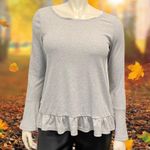 Umgee Small Long Sleeve Peplum Lace Ruffle Back Blouse Bell Sleeve Top Blouse Photo 0