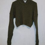 Urban Outfitters UO Green Long Sleeve Crew Neck Pullover Cropped Sweater Photo 0