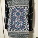 Tolani  Collection Long-Sleeve Button Plaid Tunic Black/White Photo 3