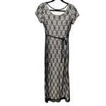 Harlow Dresses Black Lace‎ Maxi Dress Sheath Belted Short Sleeve Size 8 Photo 1