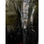 4th & Reckless Womens Wilcox Straight Leg Pants Black Croc Faux Leather Large Photo 1