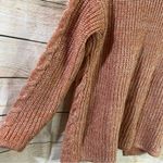 Nine West chunky knit cozy stretch open cardigan orange/glitter women size XS Photo 10