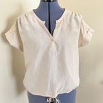 BCBG maxazria Beige shimmer tie bottom blouse Photo 0