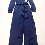 Bella Dahl  Gathered Button Front Jumpsuit in Blue Lake Small Photo 2